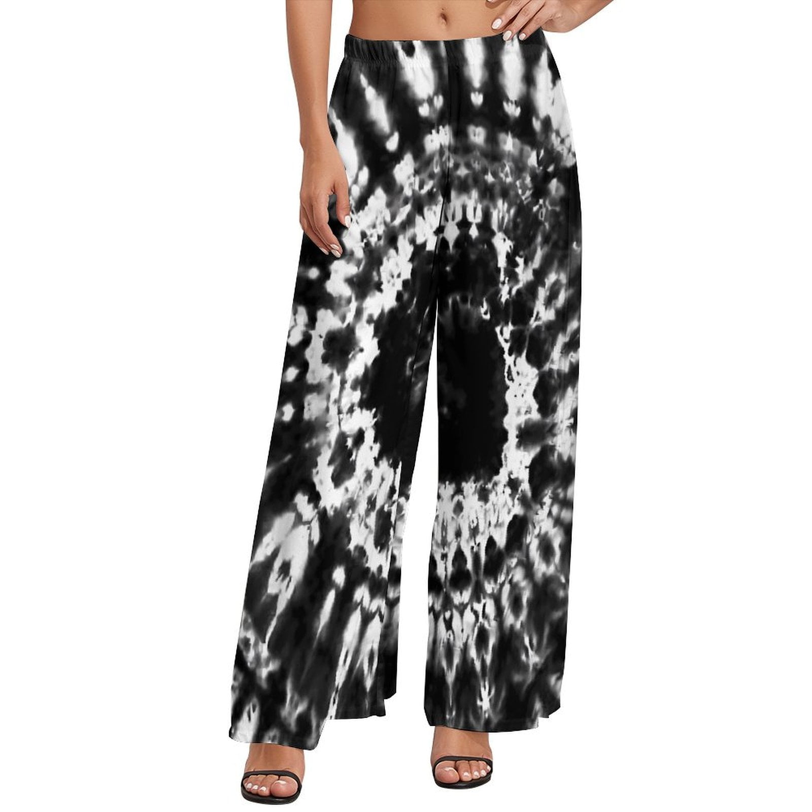 Ethnicity Dark Blue Totem Women's Art Print Elastic Wide-leg Pants main image 0