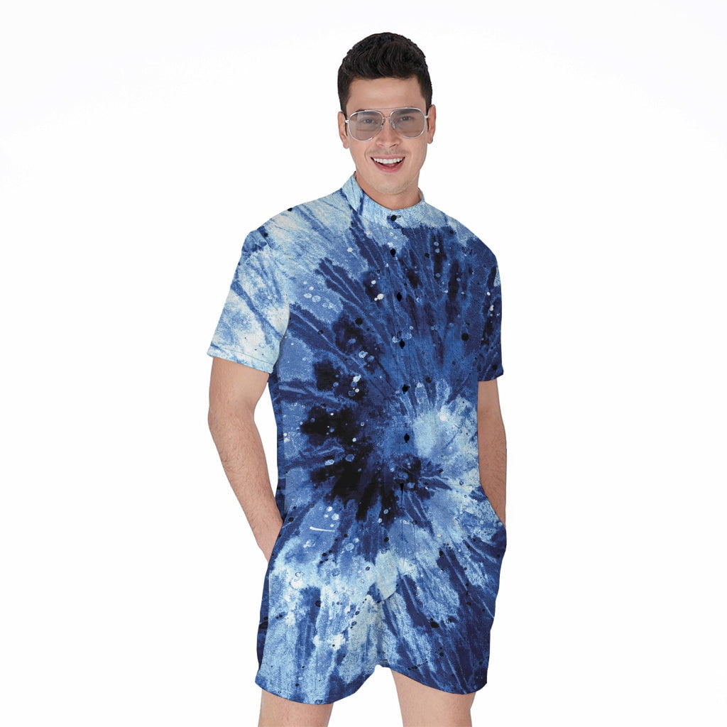 SHEIN LUNE Tie Dye Knot Front Asymmetrical Neck Romper | SHEIN A