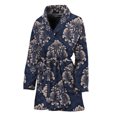 thumbnail image 1 of Blue And Brown Damask Pattern Women Bathrobe One Size Univeral Fits Fashion Lightweight Plush Fleece Long Robe For Women, 1 of 3