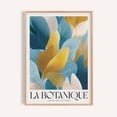 Blue And Gold Botanical Leaf Wall Art Print, Luxurious Modern Nature ...