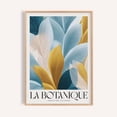 Blue And Gold Botanical Wall Art Print, Modern Abstract Leaf ...
