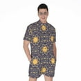 thumbnail image 1 of Blue And Gold Celestial Pattern Short Sleeve Men'S Rompers, Lunar Heaven Cosmic Galaxy Casual Summer Jumpsuits Outfit, 1 of 4