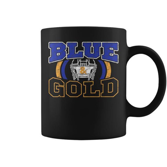 Blue And Gold Football Game Day Group Home Team School Coffee Mugs