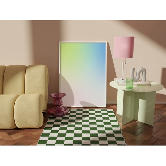 Blue And Green Aura Wall Art, Gradient Wall Art Aesthetic Blue Decor, Colorful Wall Art Home Decor #21, Unframed Canvas Size 12x18