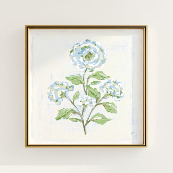 Blue And Green Floral Botanical Southern Wall Decor V2, Unframed Paper Poster 24x36in