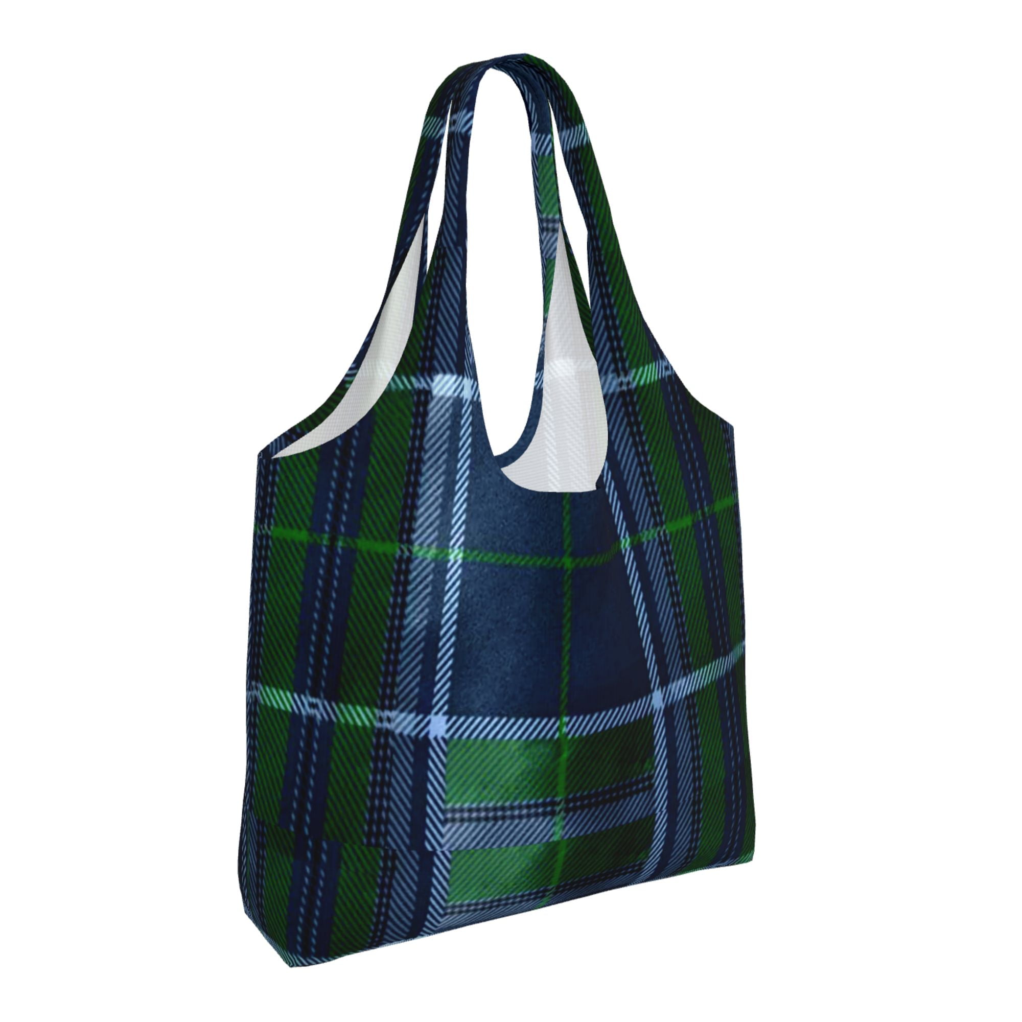 Plaid canvas tote bags deals