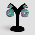 thumbnail image 1 of Blue And Multicolor Embroidered Beaded Earrings – Boho Statement Jewelry | Seed Bead Earrings | Gift for Her, 1 of 5