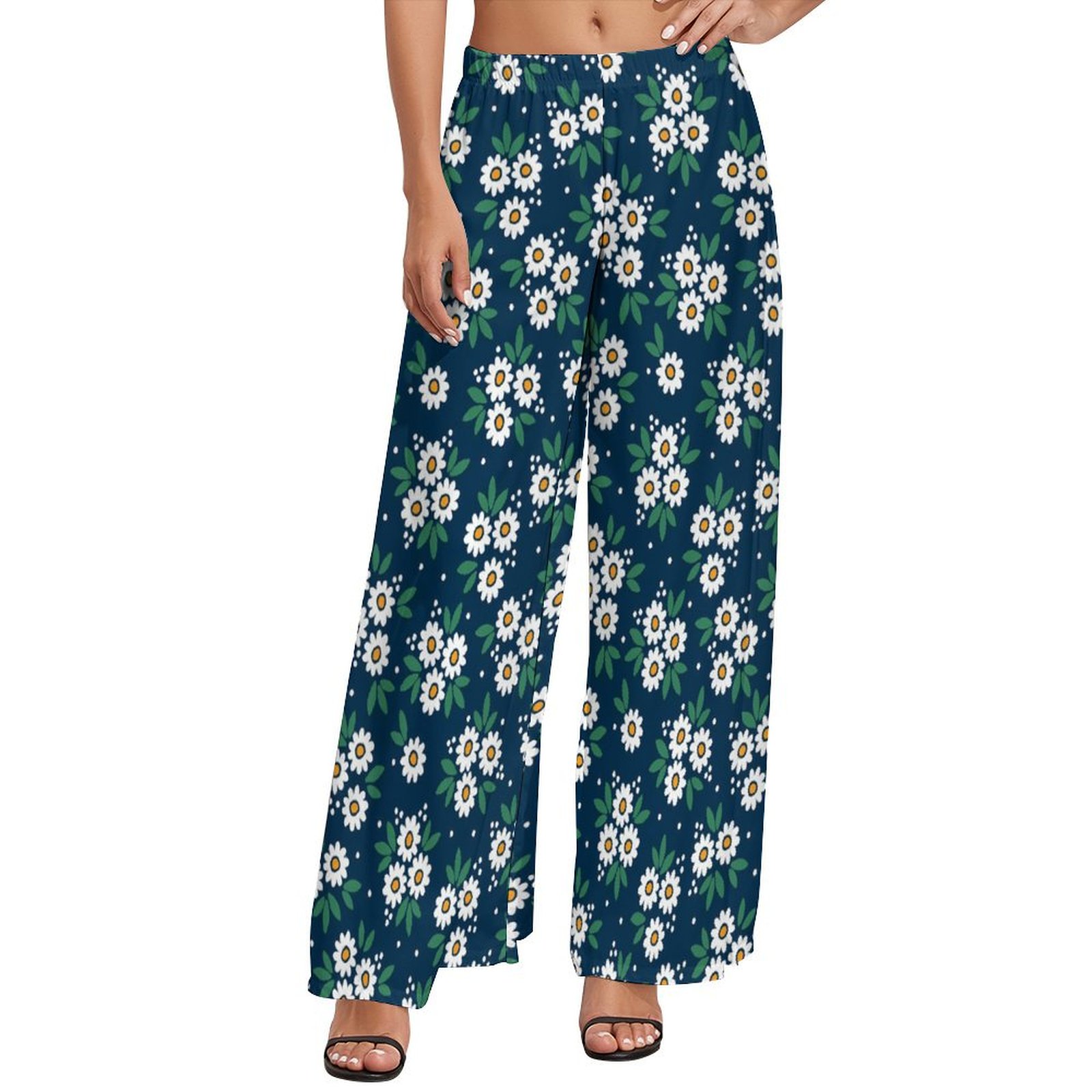 Reversible cotton pants Blue Cyan and Green Floral main image 1