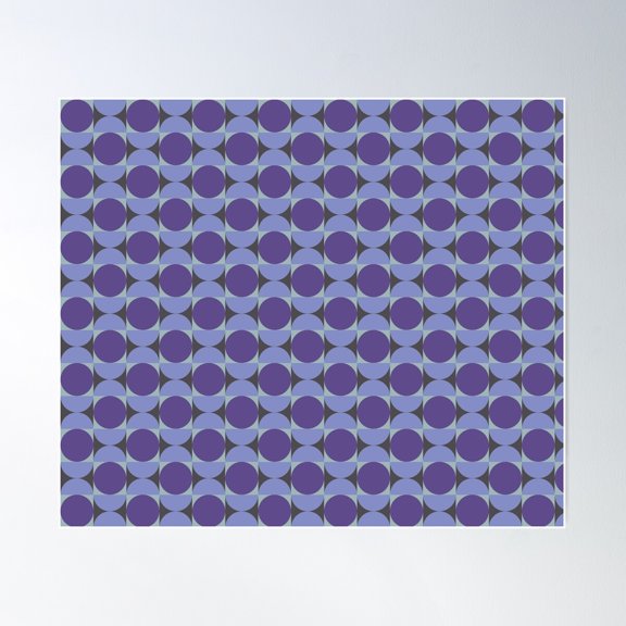 Blue And Purple Dots Retro Pattern Poster Wall Art Modern Wall Decor For Living Room Bedroom Art