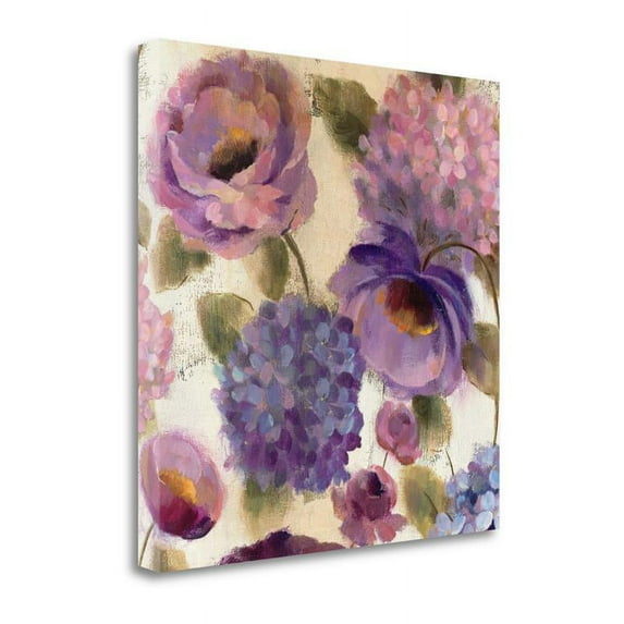 Blue And Purple Flower Song III By Silvia Vassileva - Canvas Fabric Multi-Color