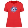 thumbnail image 1 of Blue And Purple Flowers T-Shirt Women -Image by Shutterstock, Female XX-Large, 1 of 2