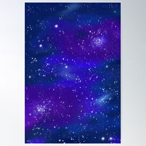 Blue And Purple Galaxy Poster Wall Art, Modern Wall Decor For Living Room Bedroom, 16x24 UNFRAMED
