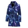 thumbnail image 1 of Blue And Purple Lightning Women Bathrobe One Size Univeral Fits Fashion Lightweight Plush Fleece Long Robe For Women, 1 of 3