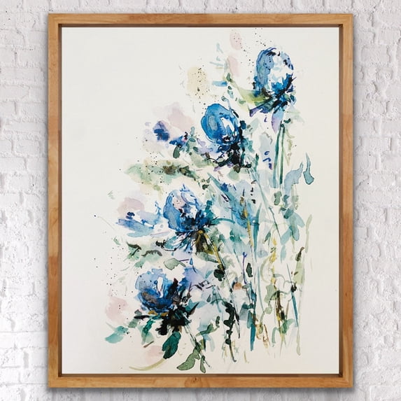 Blue And Purple Scottish Thistle Wall Art Print, Floral Flower Design ...