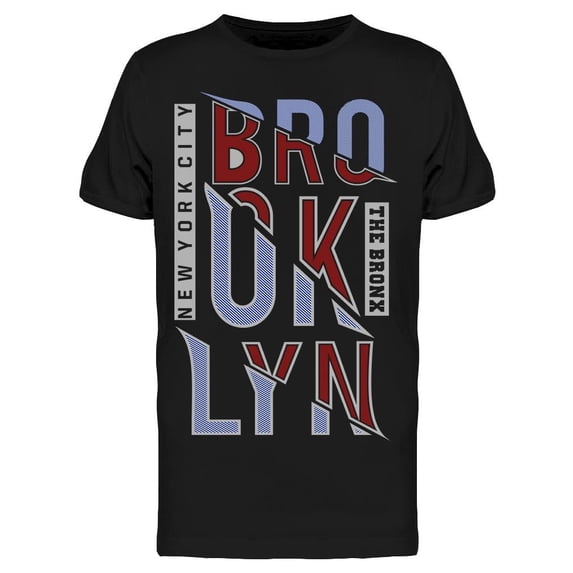 Blue And Red Brooklyn Design T-Shirt Men -Image by Shutterstock, Male x-Large