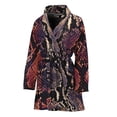 thumbnail image 1 of Blue And Red Snakeskin Women Bathrobe One Size Univeral Fits, Snakes Python Fashion Lightweight Plush Fleece Long Robe For Women, 1 of 3