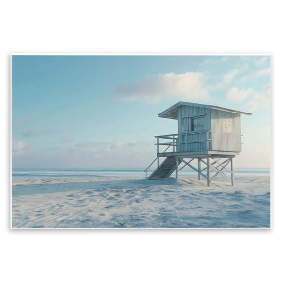 Stupell Industries Blue And White Beach Scene Wall Plaque Art, design by LSR Design Studio, 13 x 19