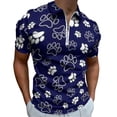 thumbnail image 1 of Blue And White Dog Paws on Dark Blue Background Men Zipper T-shirt Summer Casual Short Sleeve T-shirt Top, 1 of 7
