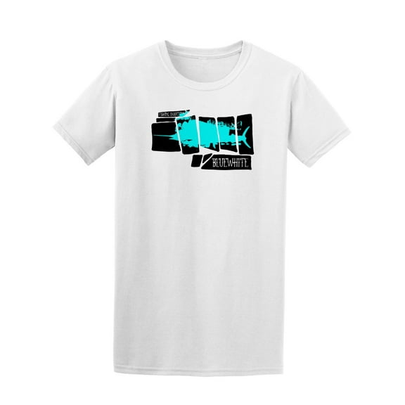 Blue And White Fish Logo T-Shirt Men -Image by Shutterstock, Male Large