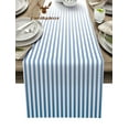 thumbnail image 1 of Blue And White Gradient Pinstripe Table Runner Home Wedding Table Flag Mat Centerpieces Decoration Party Dining Long Tablecloth, 1 of 6
