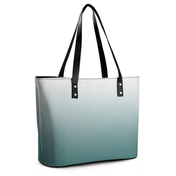 Blue And White Gradient Woman Leather Handbags Large Tote Bag Fashion Portable Handbags With Zipper