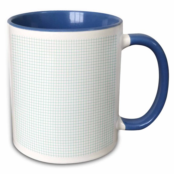 3drose, Blue and White Graph Paper Effect, 11oz Two-tone Blue Mug