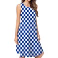thumbnail image 1 of Blue And White Kentucky Checkerboard Spring Summer Dresses For Women Fashion Dress Casual Sleeveless Loose Sundress With Pockets, 1 of 4
