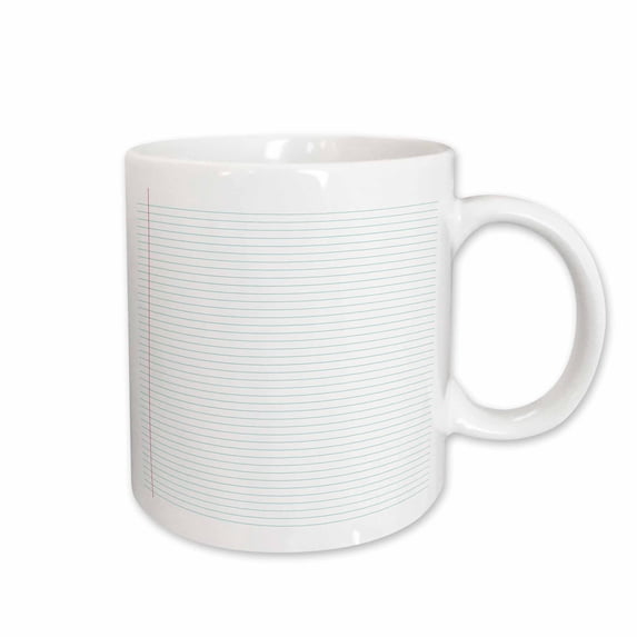 3drose, Blue and White Lined Paper Effect, 11oz Mug