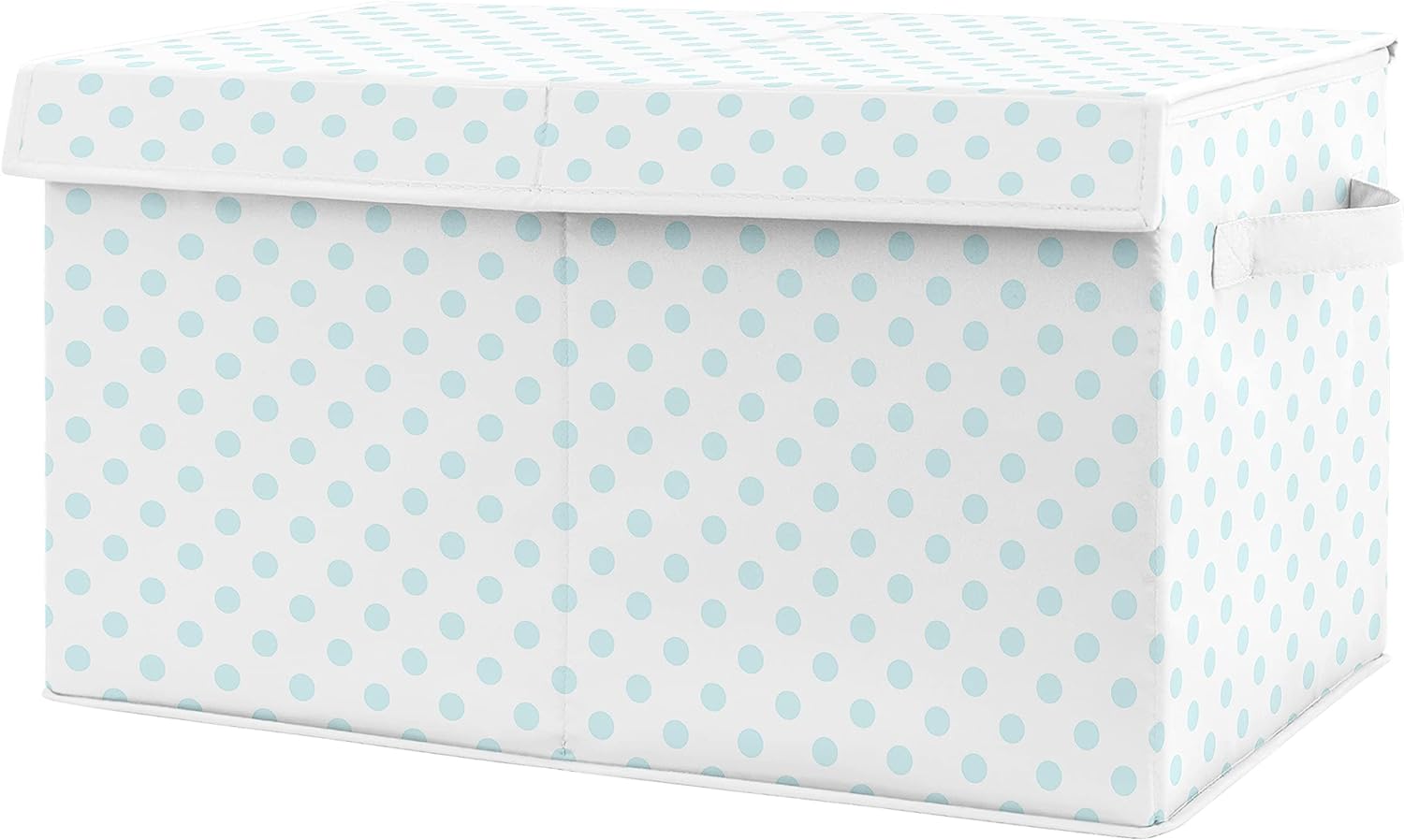 Blue And White Polka Dot Girl Small Fabric Toy Bin Storage Box Chest