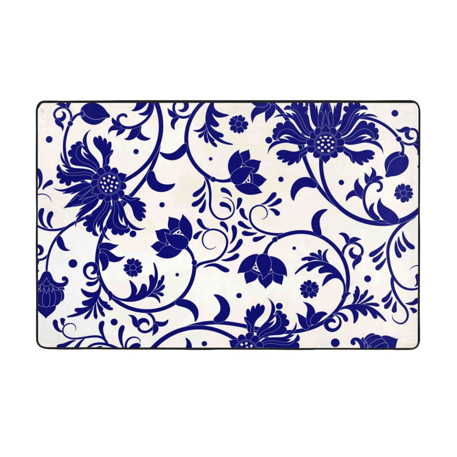 Blue Porcelain Rug Blue And White Porcelain Indoor Door Mat, Bedroom Rug & Carpets ...