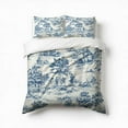 thumbnail image 1 of Blue And White Toile De Jouy Print Bedding Set 3 Pcs Soft Microfiber Quilt Cover For Bedroom Decor, Comforter Cover With 2 Pillowcase, 1 of 5