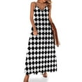 thumbnail image 1 of Blue And Yellow Plaid Dress Retro Checkerboard Party Maxi Dress V Neck Boho Beach Long Dresses Strap Aesthetic Oversized Clothes, 1 of 7