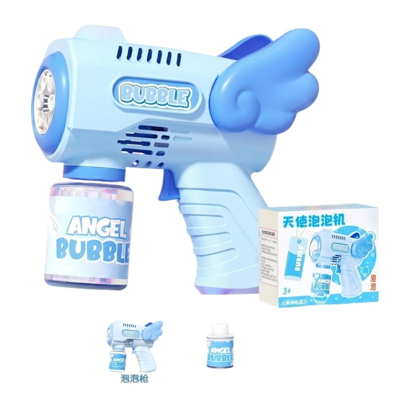 Blue Angel Wing Handheld Bubble Gun, Bubble Blaster Gun for Student, Automatic Handheld Bubble Machine, Summer Outdoor Toys for Student, 6X6X3 Inch Portable Full-Automatic Bubble