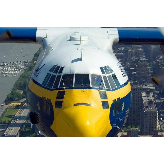 Blue Angels C-130 Fat Albert Cockpit Style - C - 20x30 Inch Laminated Aviation Poster - Stunning Detail and Bold Colors