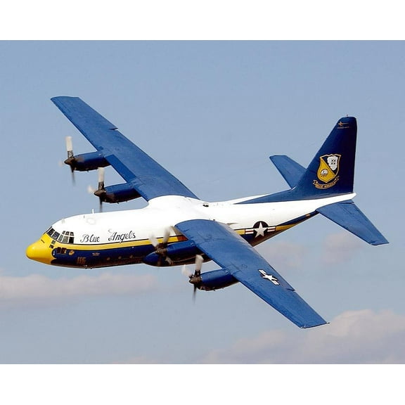 US Navy Blue Angels Fat Albert C-130 Style - A - 12x18 Inch Laminated Aviation Poster - Stunning Detail and Bold Colors