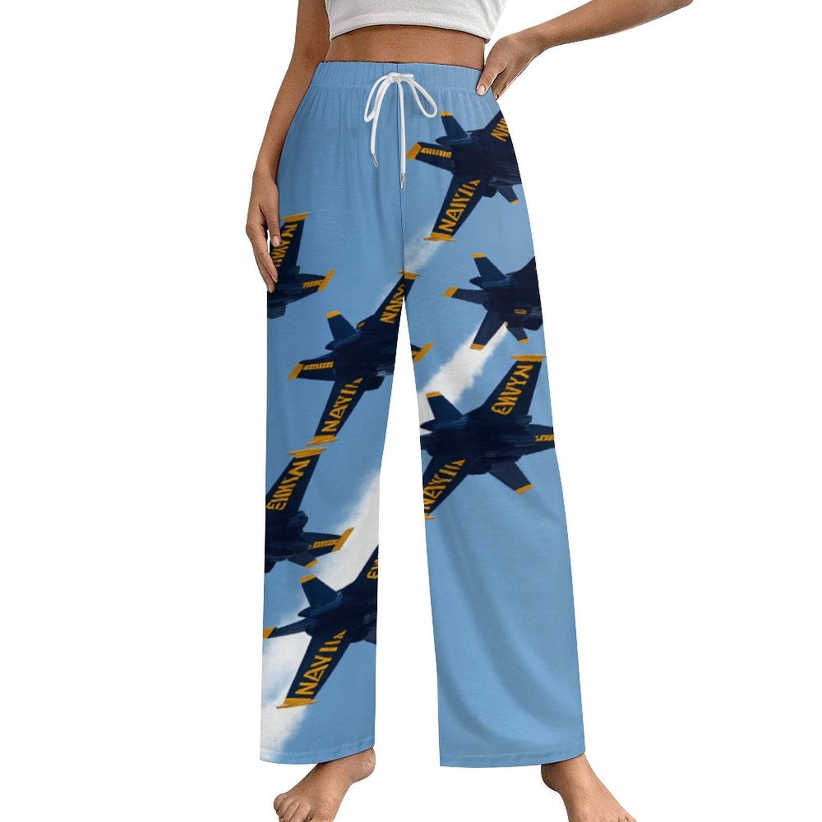 Flight Pyjamas Blue Angels Flight Pajama Pants Loose Pajamas Female Breathable Home ...
