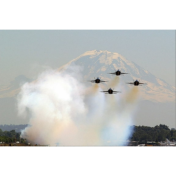 Blue Angels at Seattle Seafair Style - A - 20x30 Inch Laminated Aviation Poster - Stunning Detail and Bold Colors