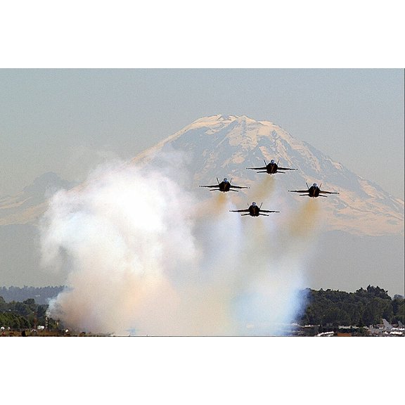 Blue Angels at Seattle Seafair Style - A - 24x36 Inch Laminated Aviation Poster - Stunning Detail and Bold Colors