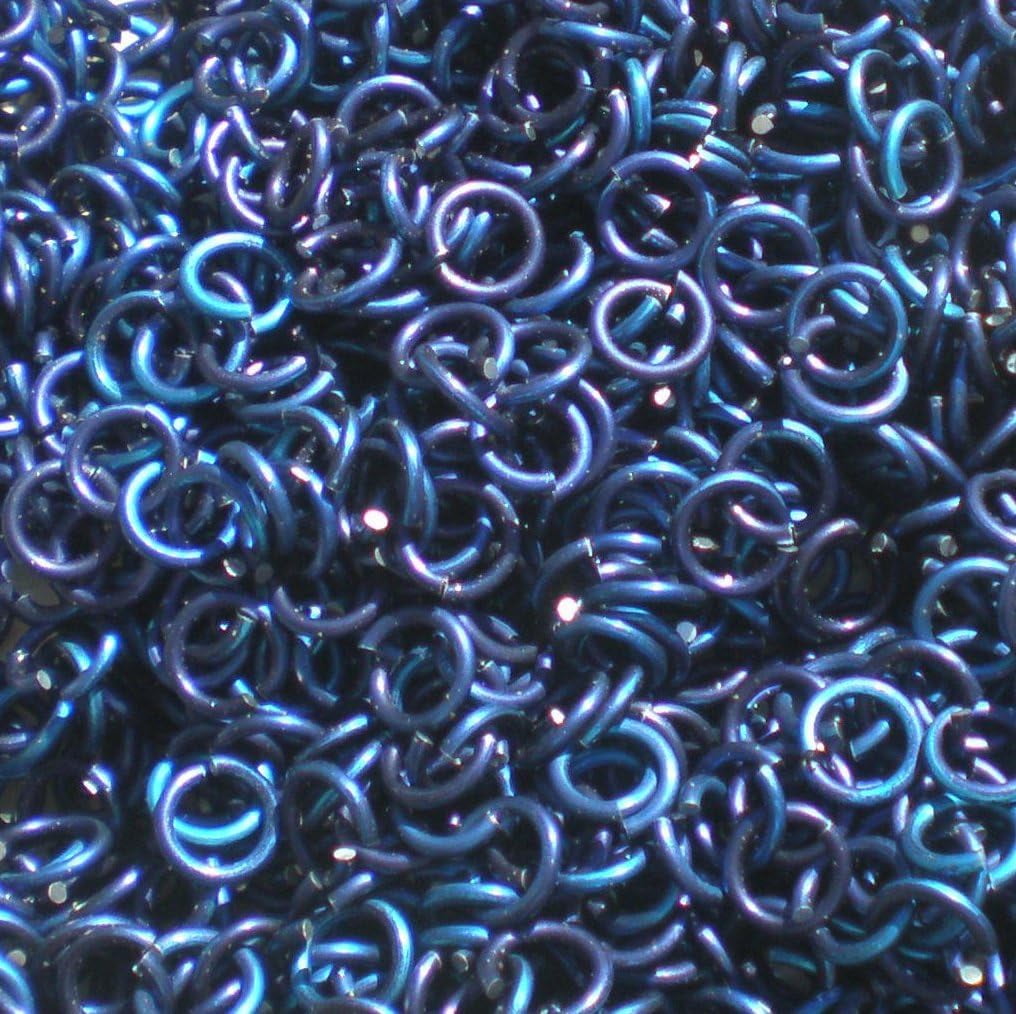 Dark Blue Anodized Aluminum Jump Rings - 150 Pieces, 5/16" ID, 16g Saw Cut For Jewelry Making