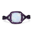 thumbnail image 1 of Blue Apple Co. Halo Cushion Infinity Amethyst CZ Engagement Ring White Opal 925 Sterling Silver, 1 of 5