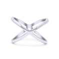 thumbnail image 1 of Blue Apple Jewelry Co. Criss Cross Ring Oxidized Band Solid 925 Sterling Silver Thumb Ring Size 10, 1 of 5