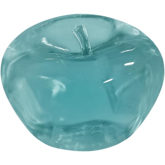 Blue Apple Squishy Stress Ball - Slow Rising Maltose-Filled Sensory Fidget Toys for Adults, Semi-Transparent Glass-Like Desk Decor & Anxiety Relief