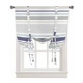 thumbnail image 1 of Blue Aqua Grey Brown Striped Tie Up Curtains for Window,Modern Farmhouse Lines Simple Stripes Thermal Insulted Balloon Shade Adjustable Rod Pocket Curtains Valance for Kitchen Bathroom Café 52 x 63, 1 of 7