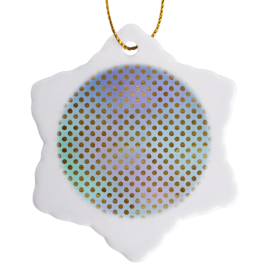3drose, Blue Aqua Purple Gradient Image of Gold Dots Pattern, 3 inch ...