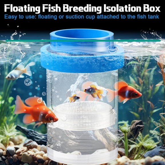 Blue Aquarium Breeding Isolation Box Floating Fry Protector for Small Fish