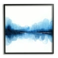 thumbnail image 1 of Blue Arch Asymmetrical Reflection Abstract Shapes over White Abstract Framed Art Print Wall Art, 17x17, 1 of 7