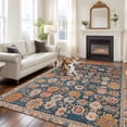 thumbnail image 1 of Blue Area Rug 5x8 FT, Non Slip Bedroom Throw Carpet, Ethnic Modern Geometric Abstract Art Washable Soft Floor Carpet Non-Shedding Rug for Living Room Nursery Dorm Office, 1 of 9