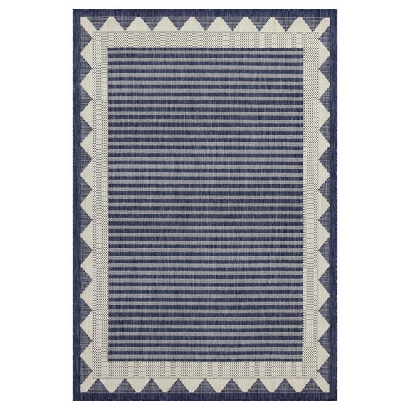 Blue Area Rug Made in Turkey / Flatweave for Non-Obstructive Doorways