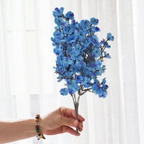 Blue Artificial Flowers, Plastic Fake Floral Stems, Realistic Home Decoration, Colorfast Waterproof Display, Indoor Office Decor, Long-Lasting Fake Blooms