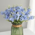 thumbnail image 1 of Blue Artificial Hyacinth Flowers Fake Silk Bouquet, 5-Head Realistic Plastic Stem Picks, Maintenance-Free Faux Floral Arrangement for Wedding Centerpiece Vase Filler, Long Lasting Spring Decoration, 1 of 6